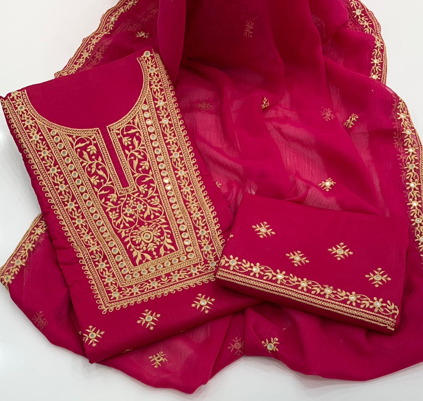 9MM Sitara Glass Gala Style Embroidered 3pc Dress