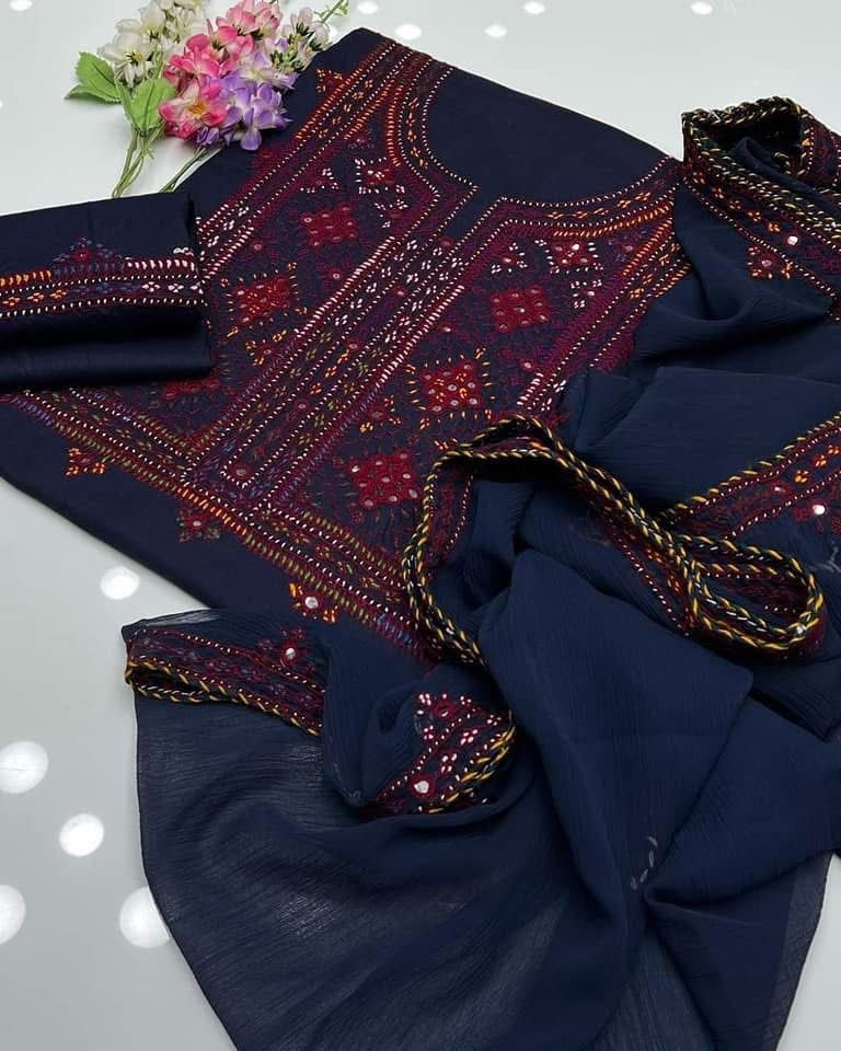 Balochi Pure Handmade 3pc Unstitch Dress 👗