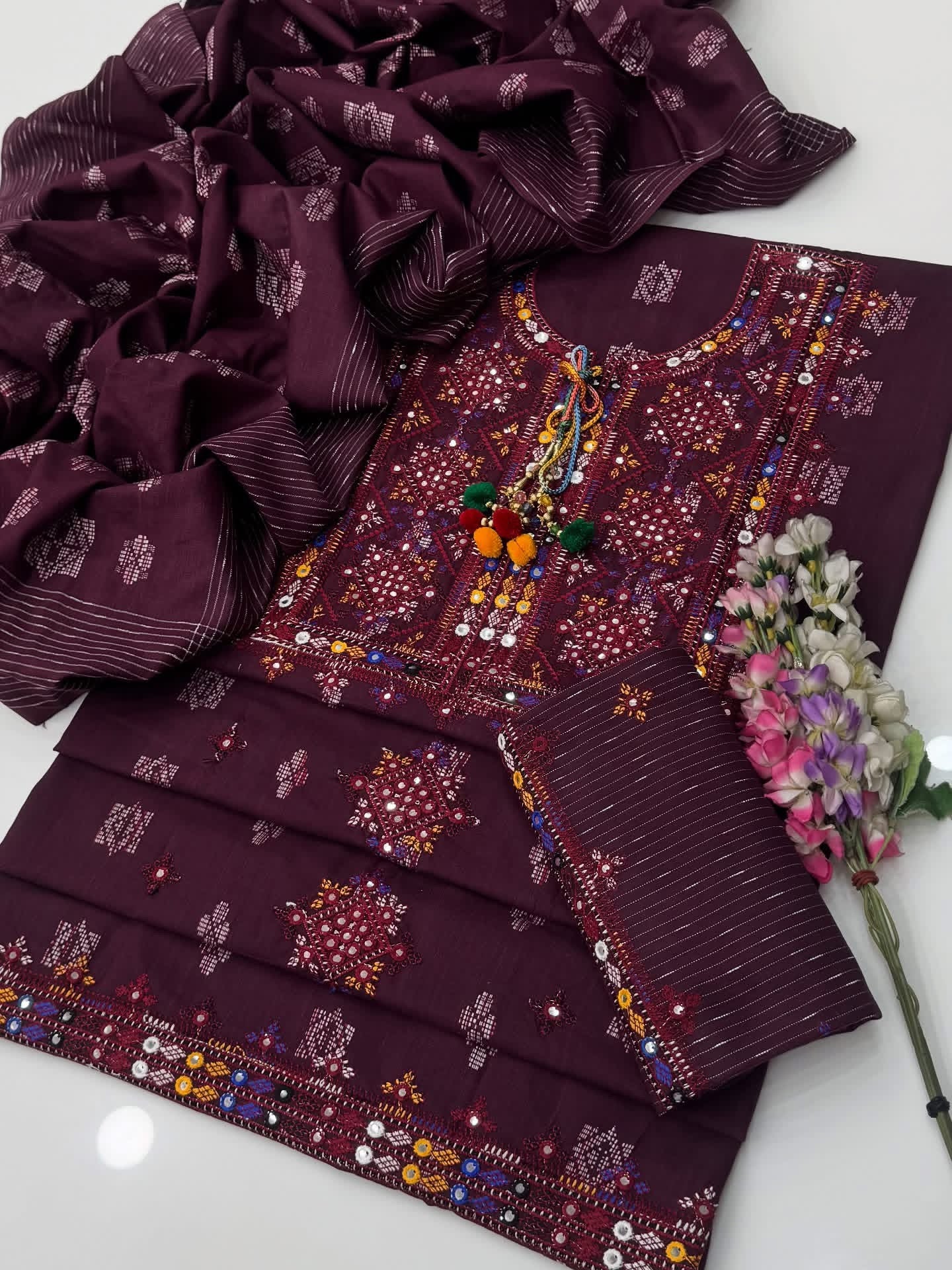 Balochi Embroidered 3 Piece Winter Khaddar Suit – Soft Khaddar Collection