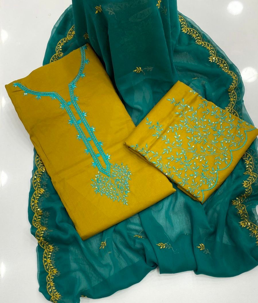 Elegant Sequence Embroidery Work Fancy 3pc Dress 👗
