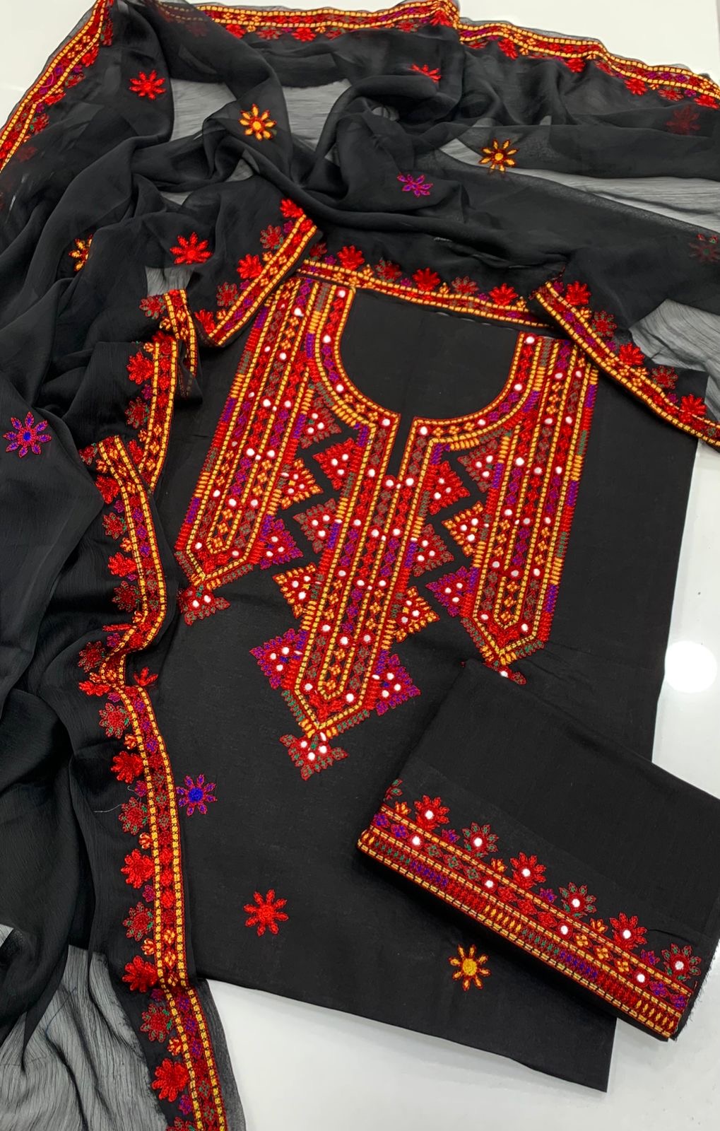 Balochi Arri Sitara Work 3pc Dress 👗