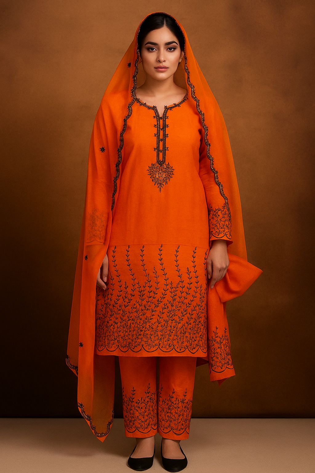 3MM Sequence Embroidery Work 3pc Dress