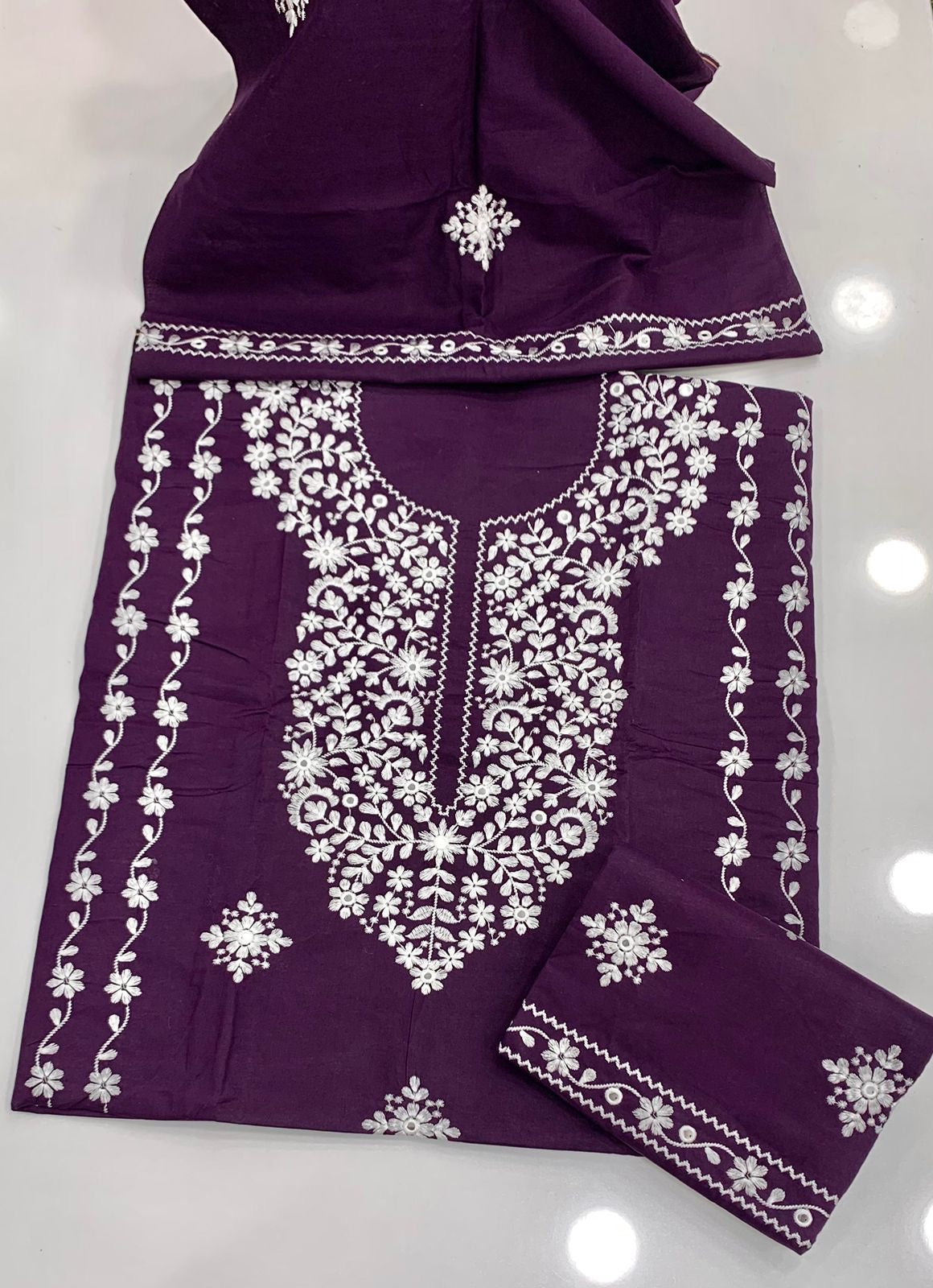 9MM Sitara Pakka Thread Work Style Computer Embroidery 3pc Dress