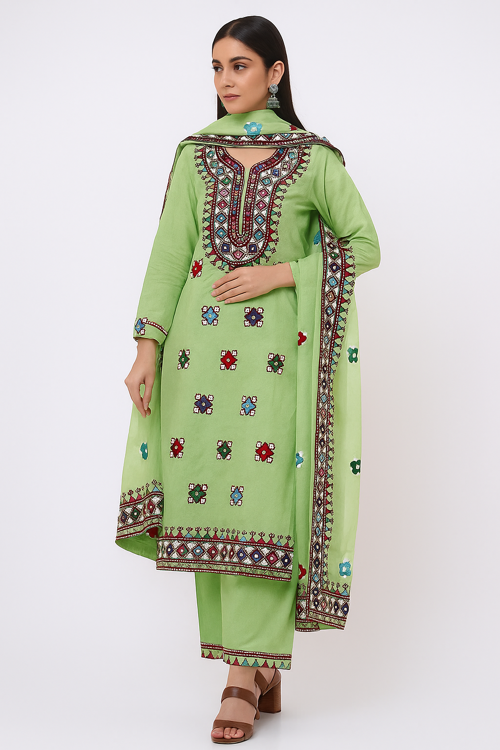 Balochi Arri Mirror Work Fancy 3pc Dress