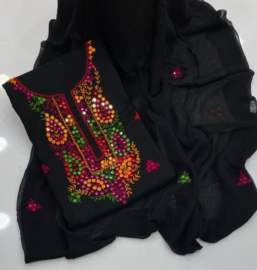 Multi Mirror Work Balochi Gala Handmade 3pc Dress 👗