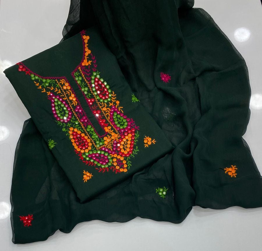 Multi Mirror Work Balochi Gala Handmade 3pc Dress 👗
