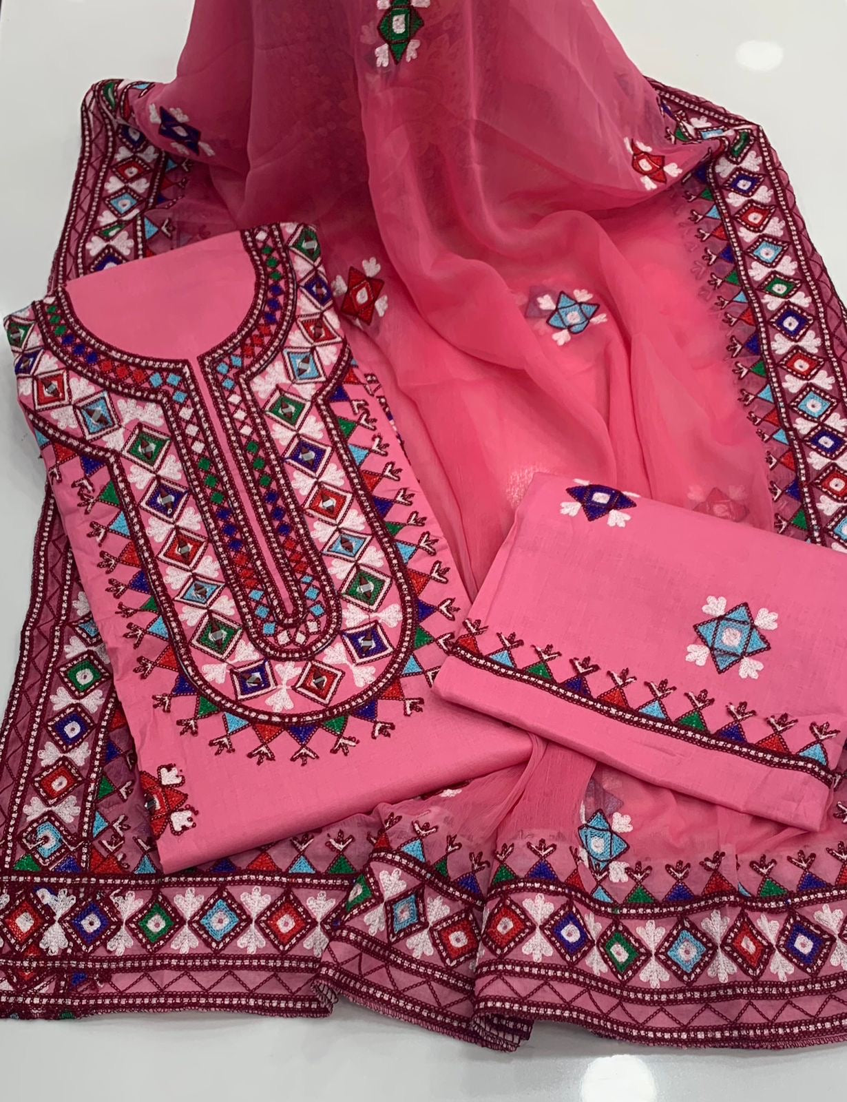 Balochi Arri Mirror Work Fancy 3pc Dress