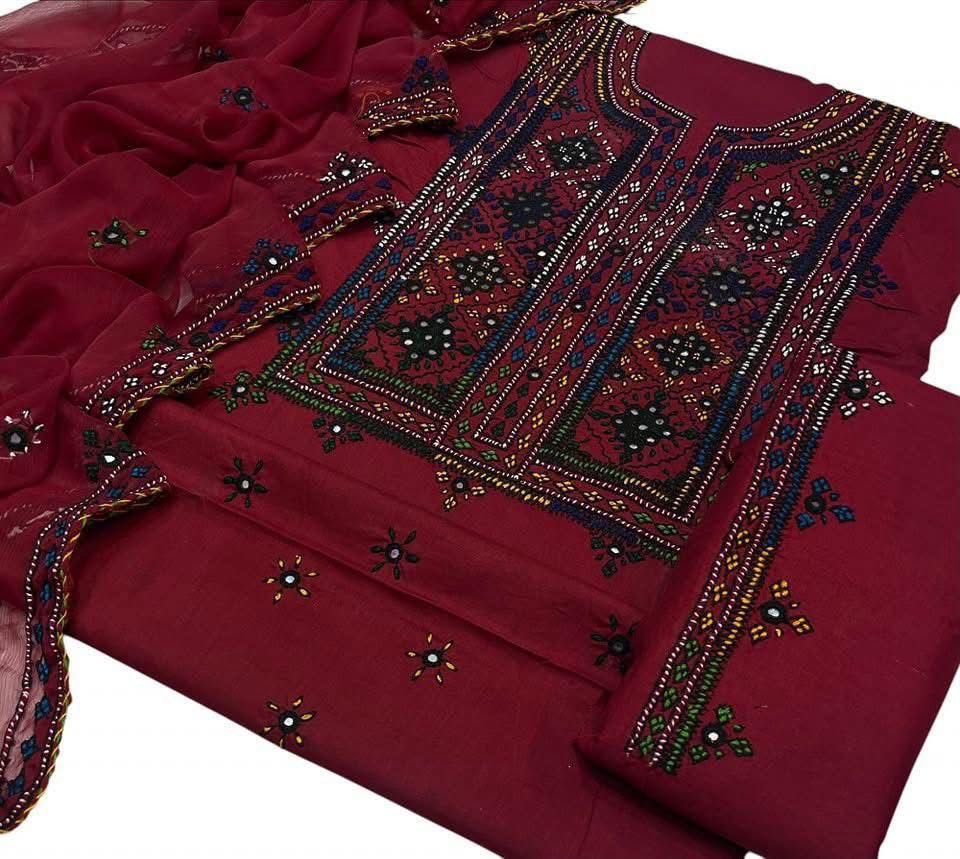 Balochi Pure Handmade 3pc Unstitch Dress 👗