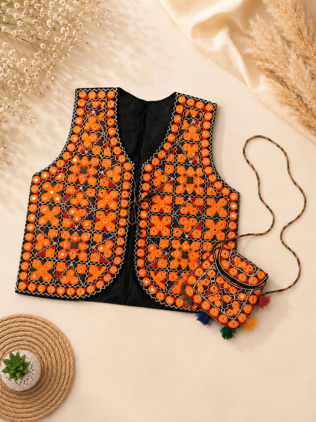 Traditional 9MM Sitara Embroidered Koti with Matching Baby Batwa – Ethnic Ladies Set