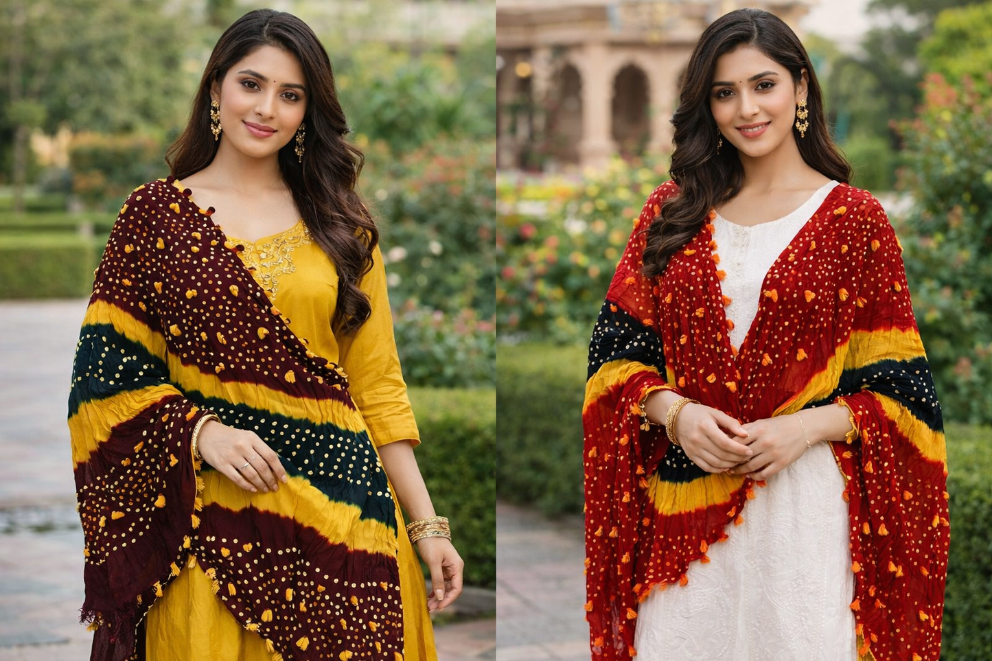 Original Chunri Handmade Chiffon Dupatta