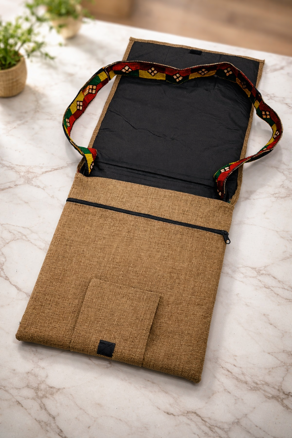 Traditional Jute Fabric File Bag (14 Inches Length - 11 Inches Width)