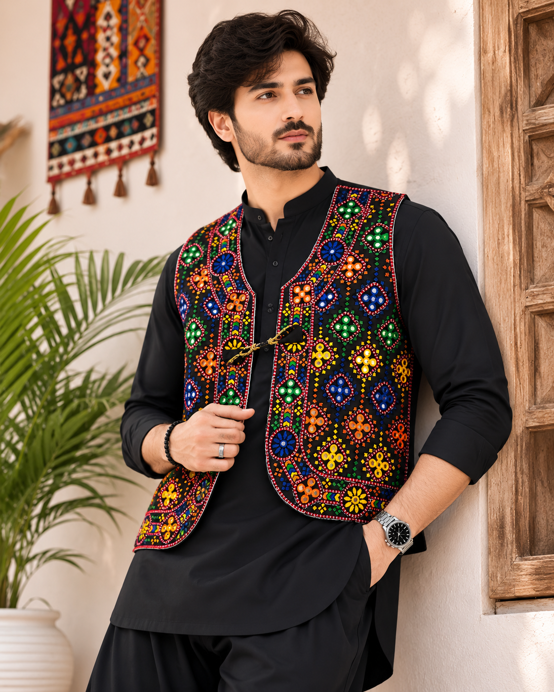 Thick Thread Sitara Embroidered Koti – Standard Size (Unisex)