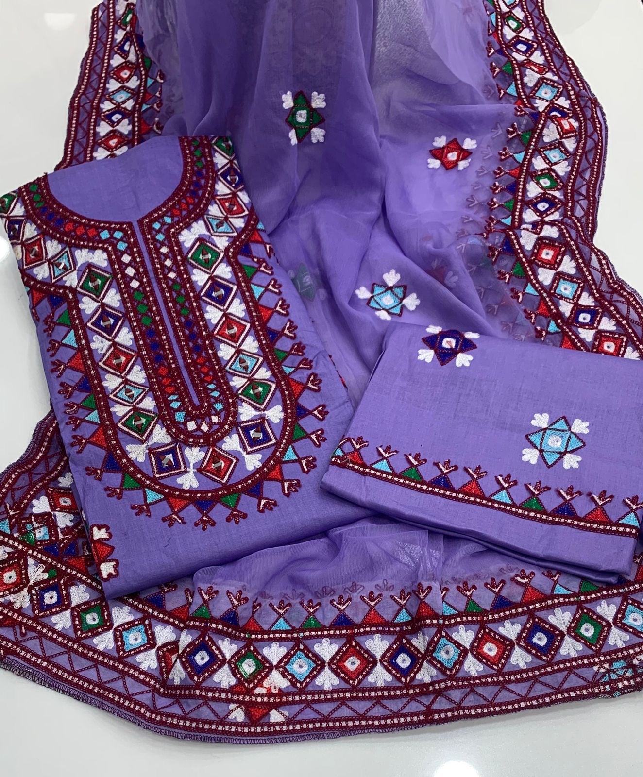 Balochi Arri Mirror Work Fancy 3pc Dress