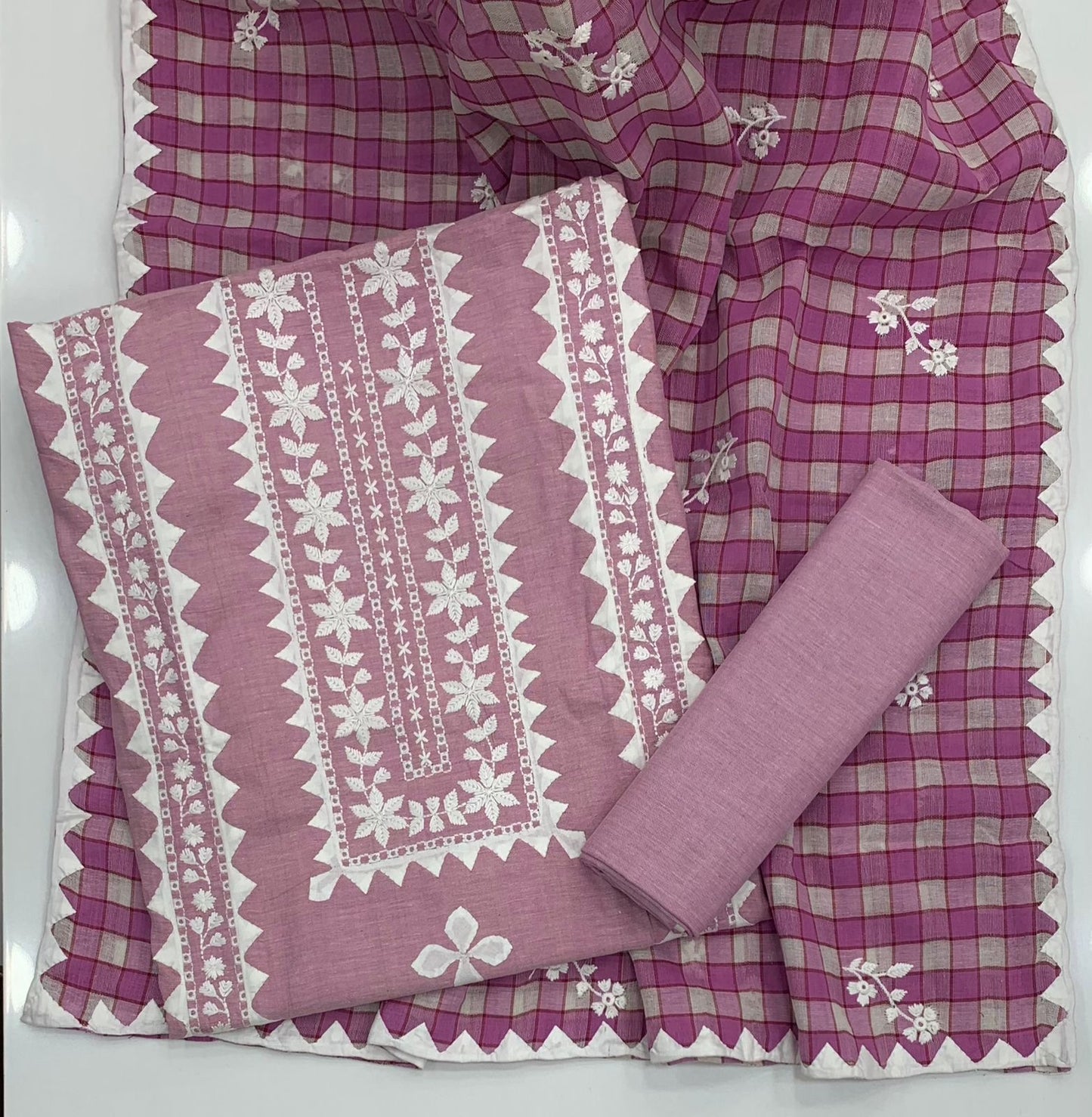 Winter 3-Piece Suit – Soft Cotton Khaddar with Applique & Embroidery