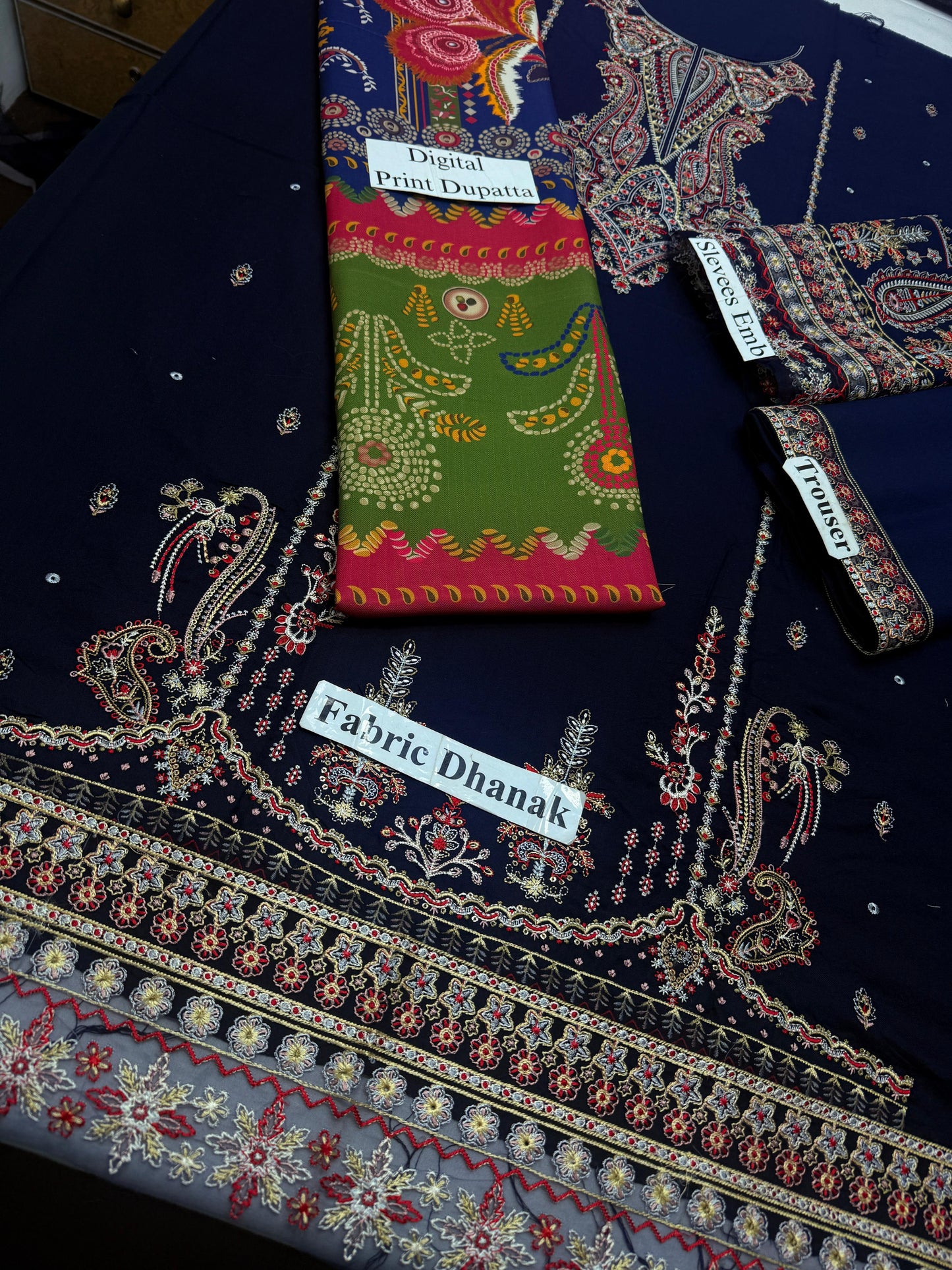 Fancy Sequence Embroidered Winter Dhanak 3-Piece Dress with Digital Printed Shawl