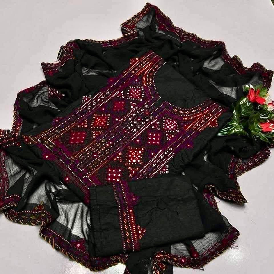 Balochi Pure Handmade 3pc Unstitch Dress 👗