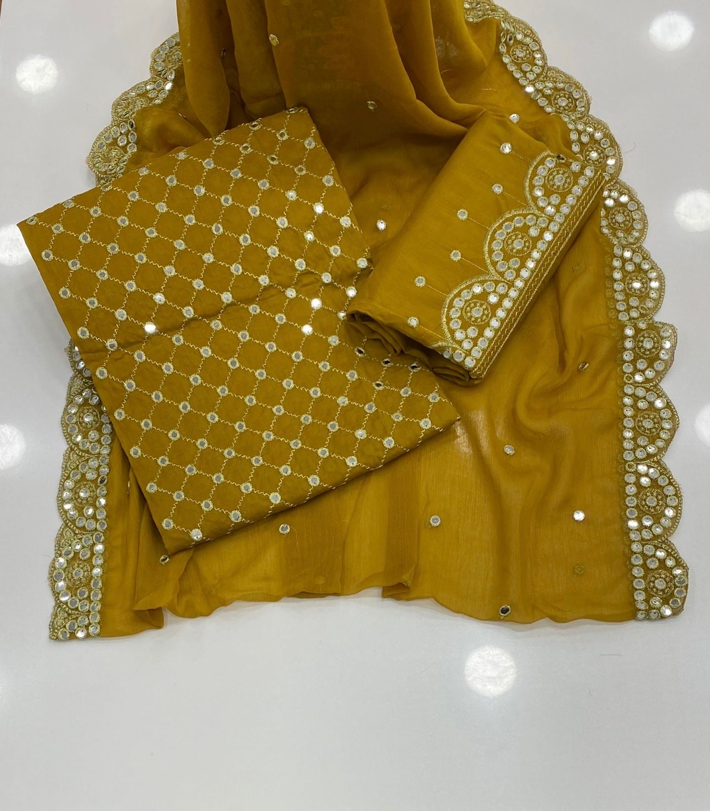9mm Zarri Jaal Cutwork Dupatta 3pc