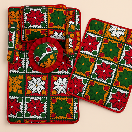 6-Piece Baby Bedding Set with Mattress, Quilt, Pillows & Bolsters