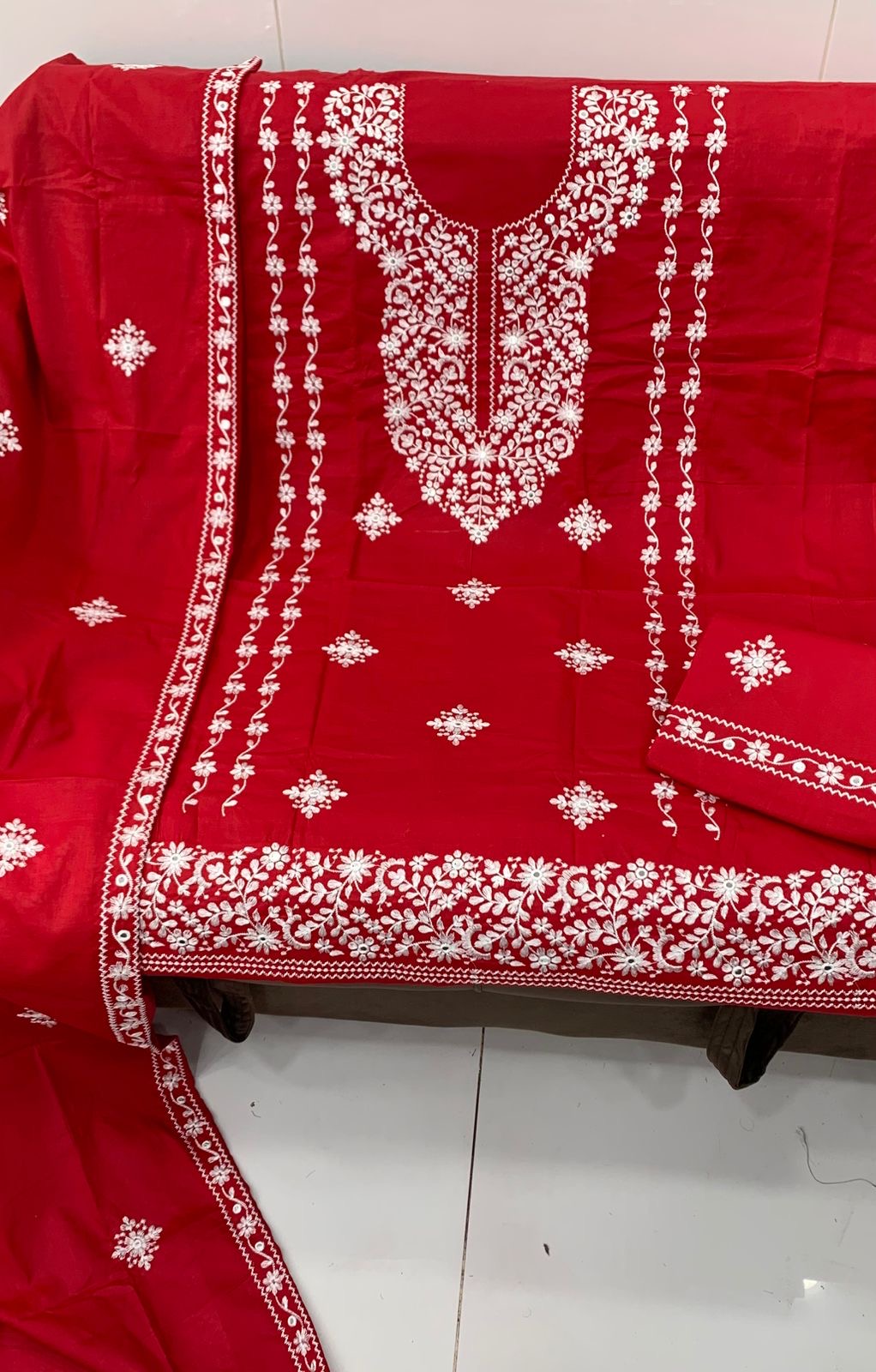 9MM Sitara Pakka Thread Work Style Computer Embroidery 3pc Dress