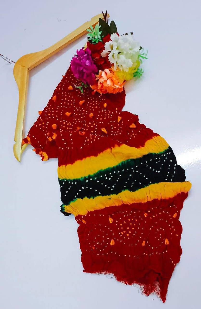 Original Chunri Handmade Chiffon Dupatta