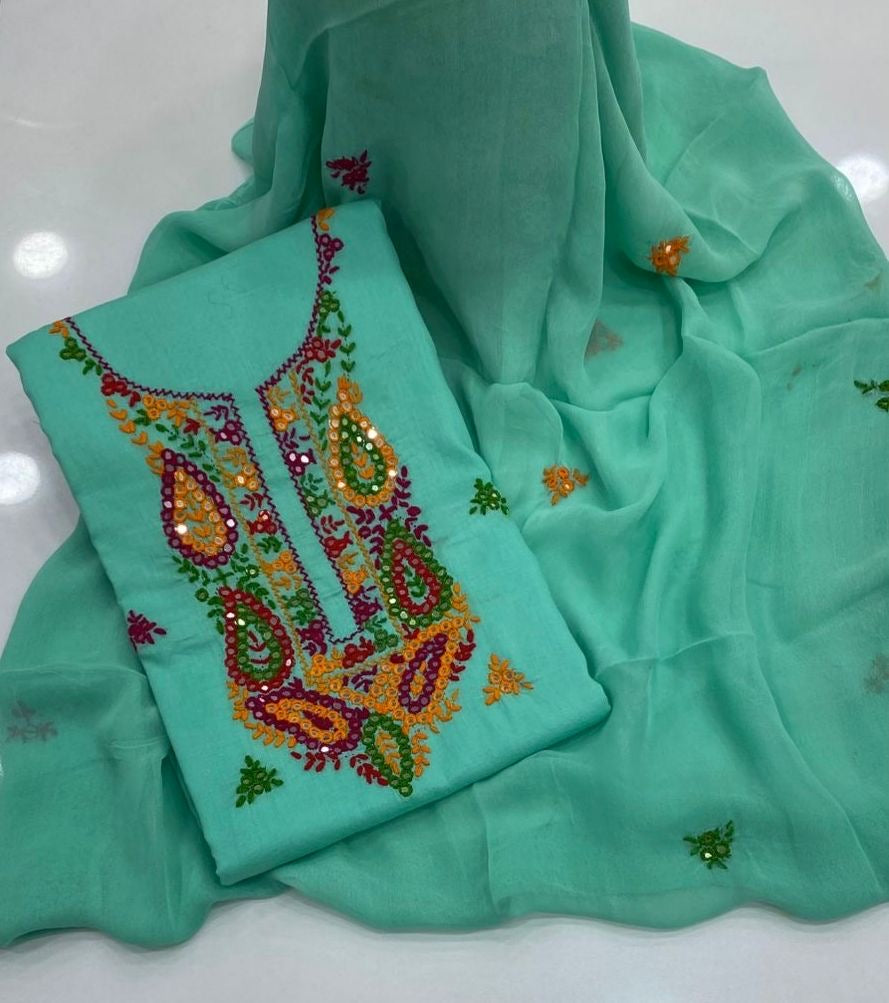 Multi Mirror Work Balochi Gala Handmade 3pc Dress 👗