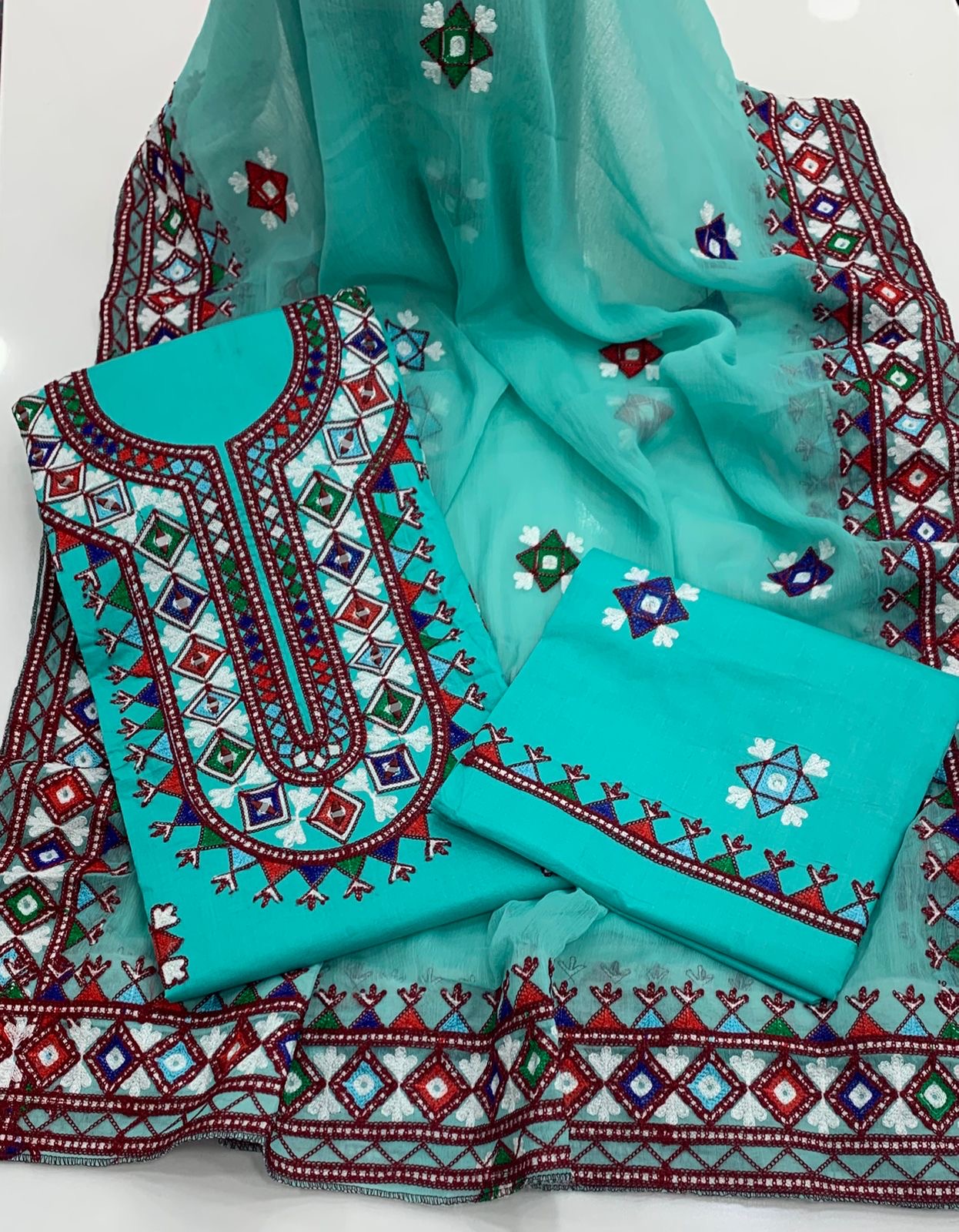 Balochi Arri Mirror Work Fancy 3pc Dress