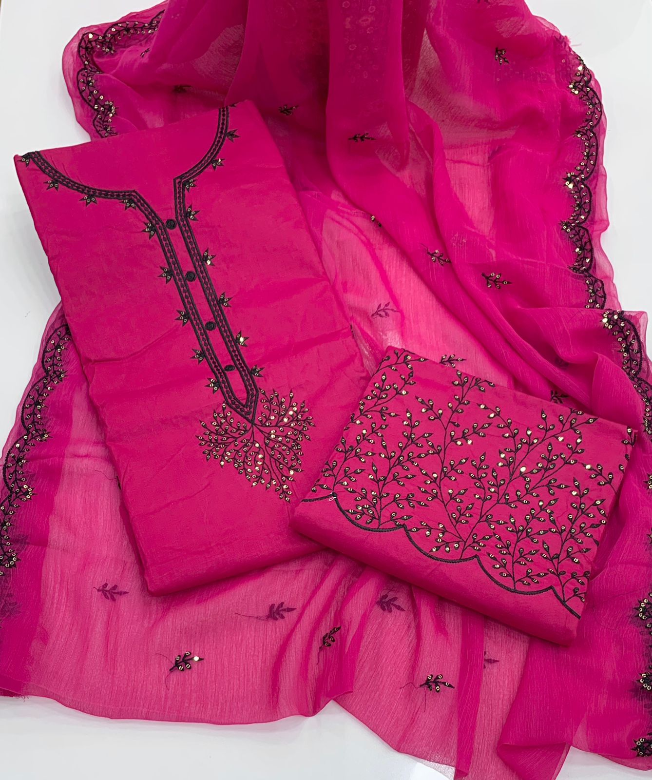 3MM Sequence Embroidery Work 3pc Dress