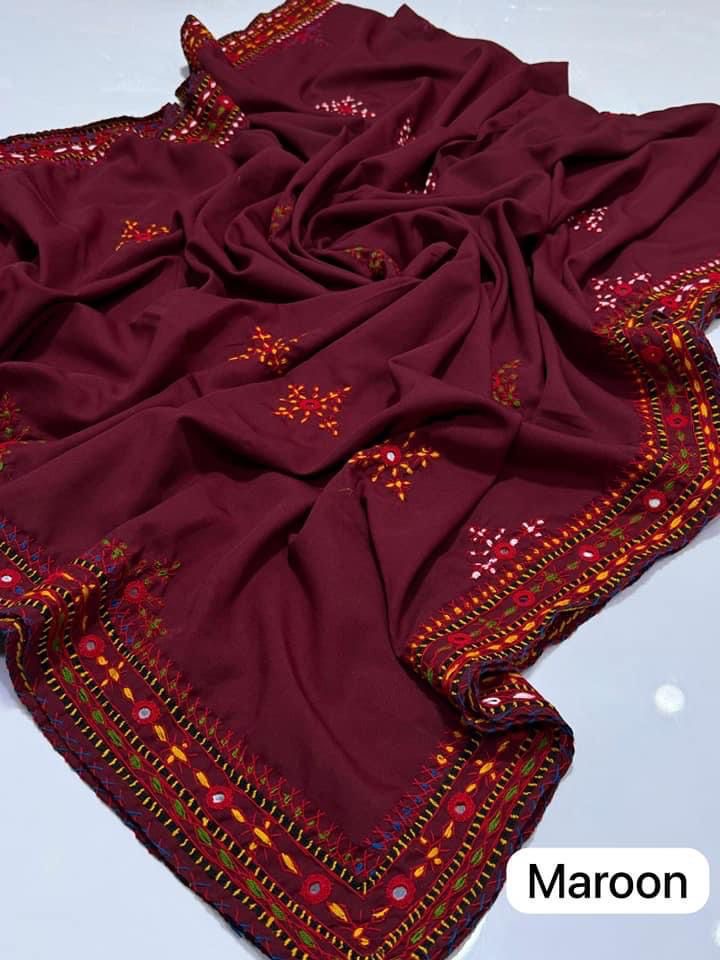Balochi Handmade Chadar – Pure Mirror Work on Swiss Voil Fabric