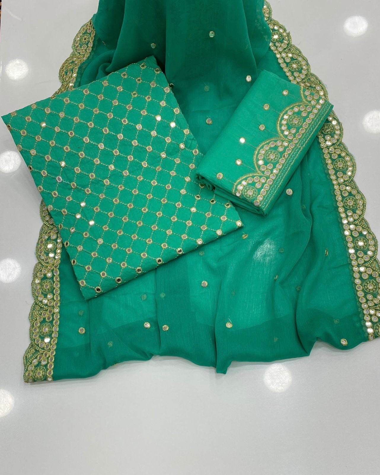 9mm Zarri Jaal Cutwork Dupatta 3pc