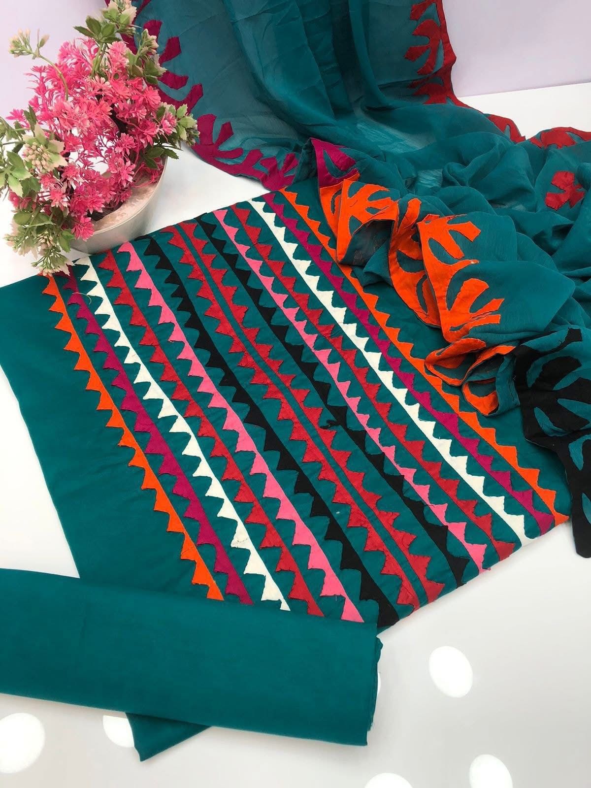 Multi Applic Handwork 3pc Dresses 👗