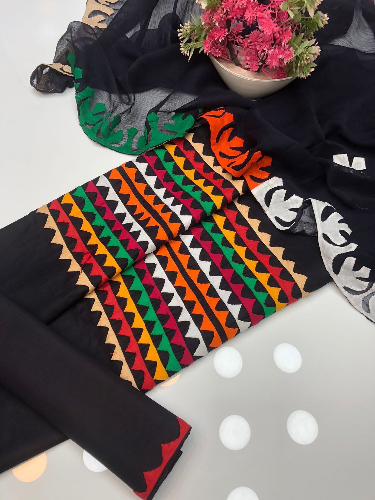 Multi Applic Handwork 3pc Dresses 👗