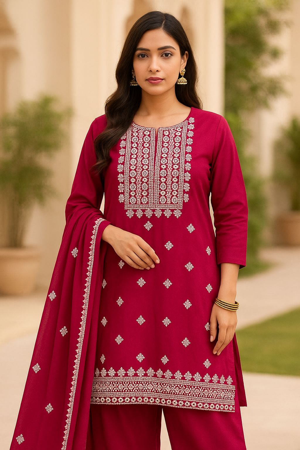 Hurmuch 9MM Sitara Machine Embroidered 3pc Unstitch Dresses