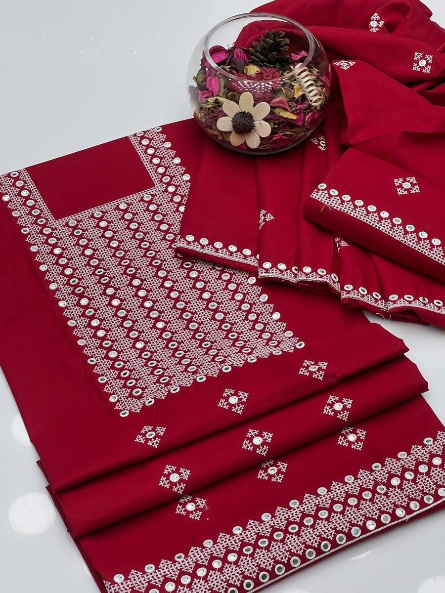 Hurmuch 9MM Sitara Machine Embroidered 3pc Unstitch Dresses