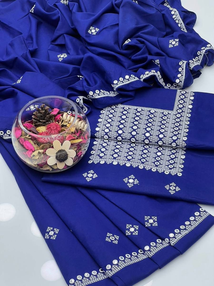 Hurmuch 9MM Sitara Machine Embroidered 3pc Unstitch Dresses
