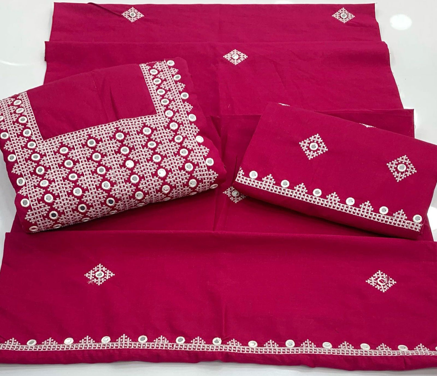 Hurmuch 9MM Sitara Machine Embroidered 3pc Unstitch Dresses