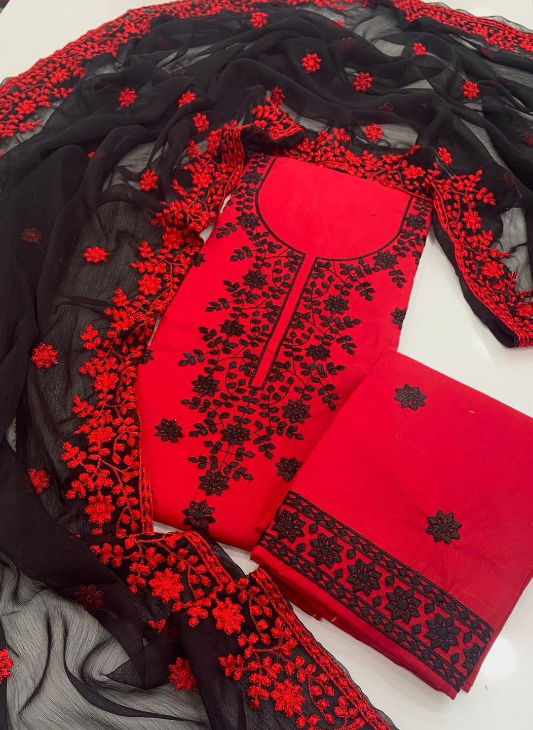 Applic Computer Embroidered 3pc Dresses