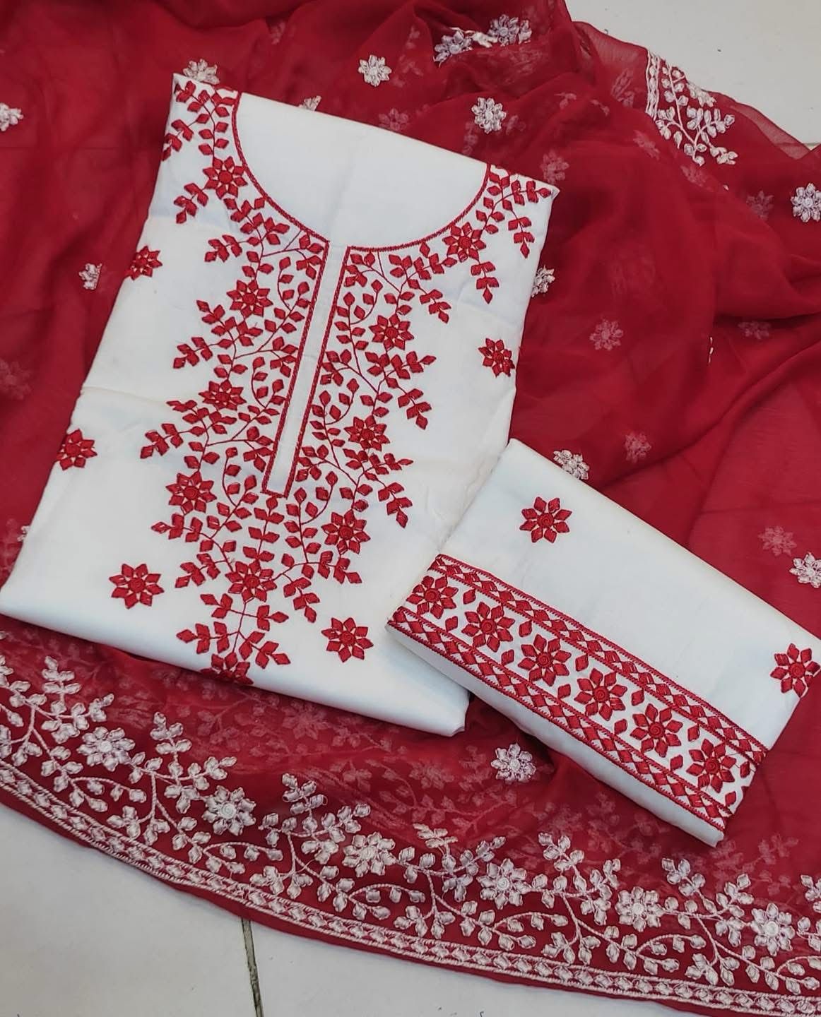 Applic Computer Embroidered 3pc Dresses