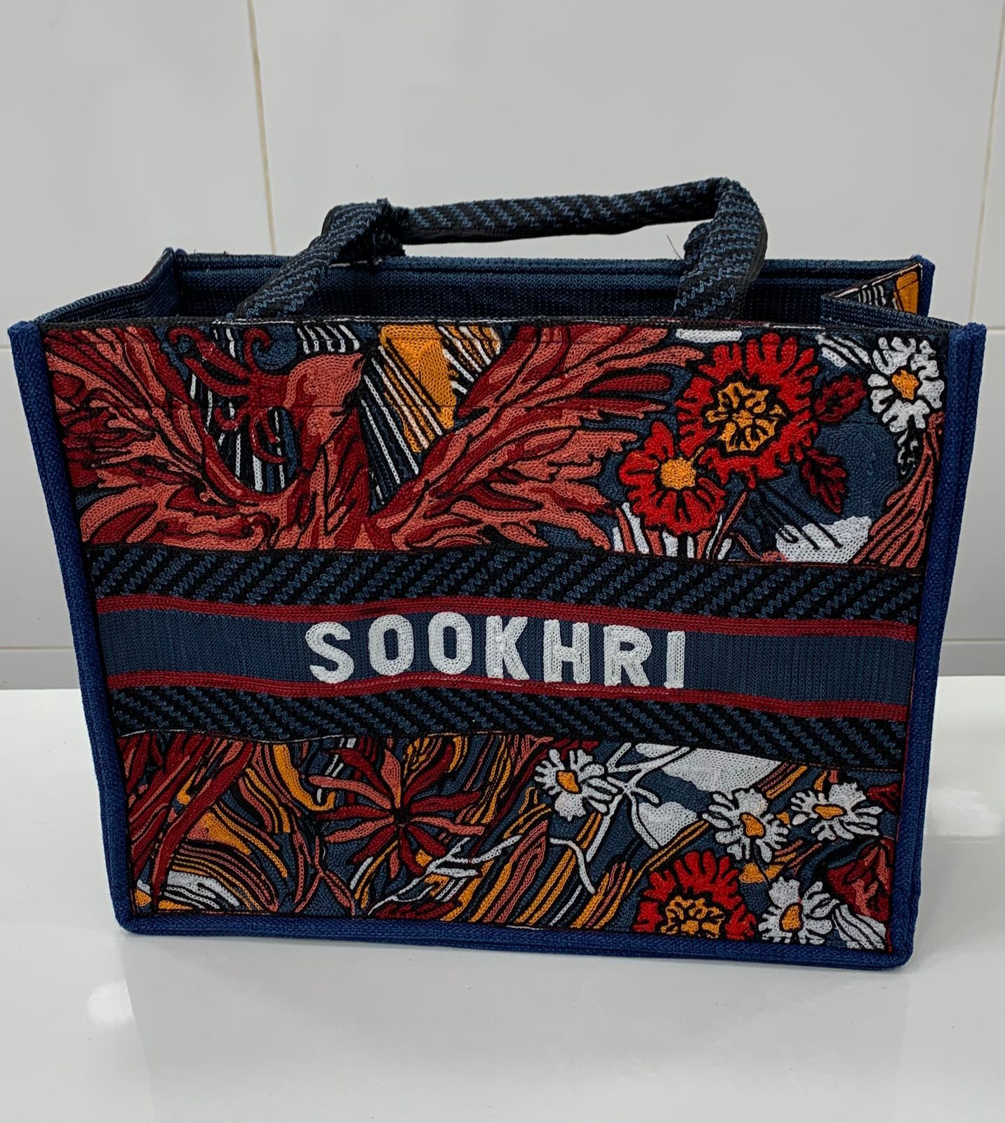 Traditional Jute Fabric Flower Embroidered Handbags