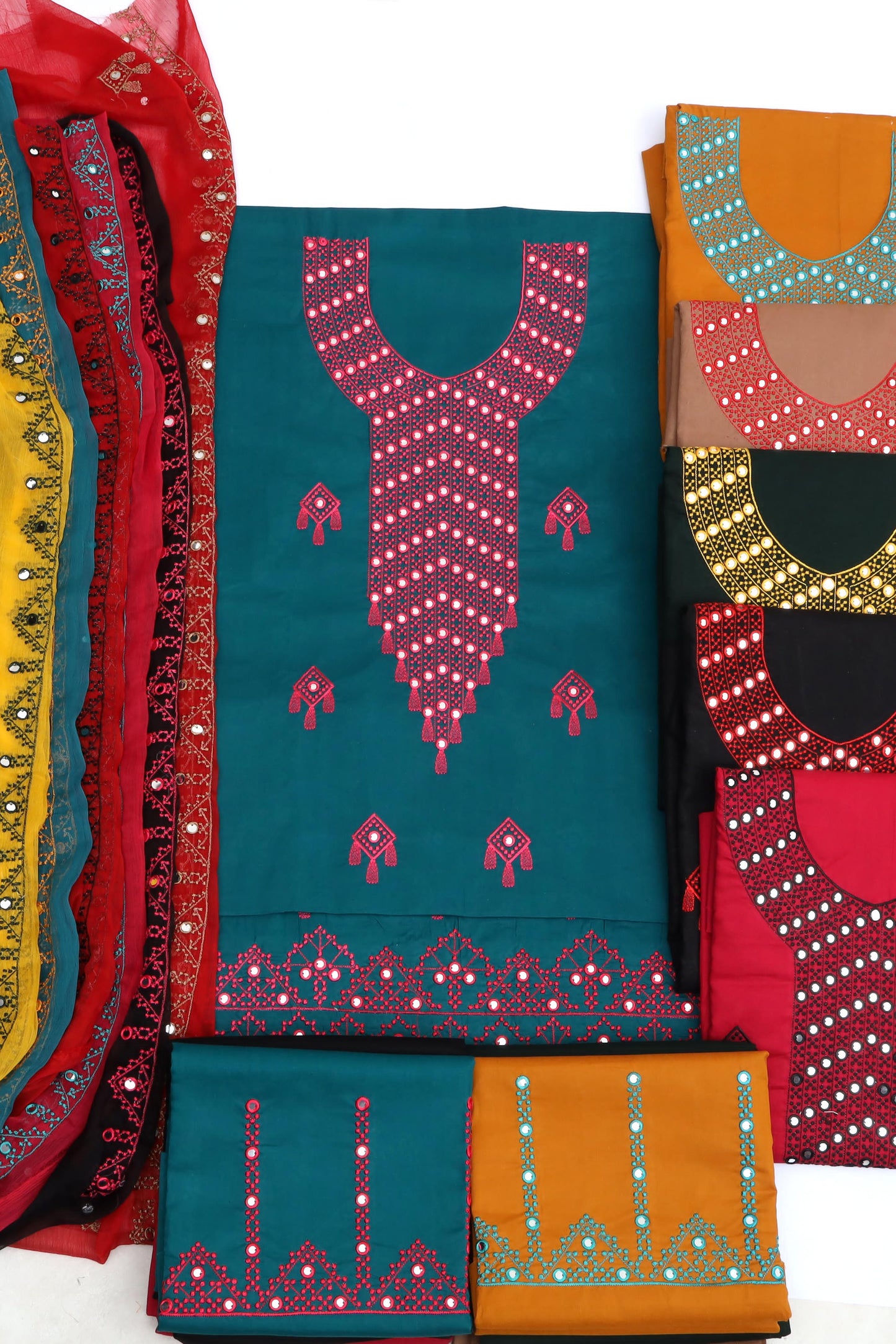 Embroiderd Lawn Cotton Trouser 3pc Dresses 👗