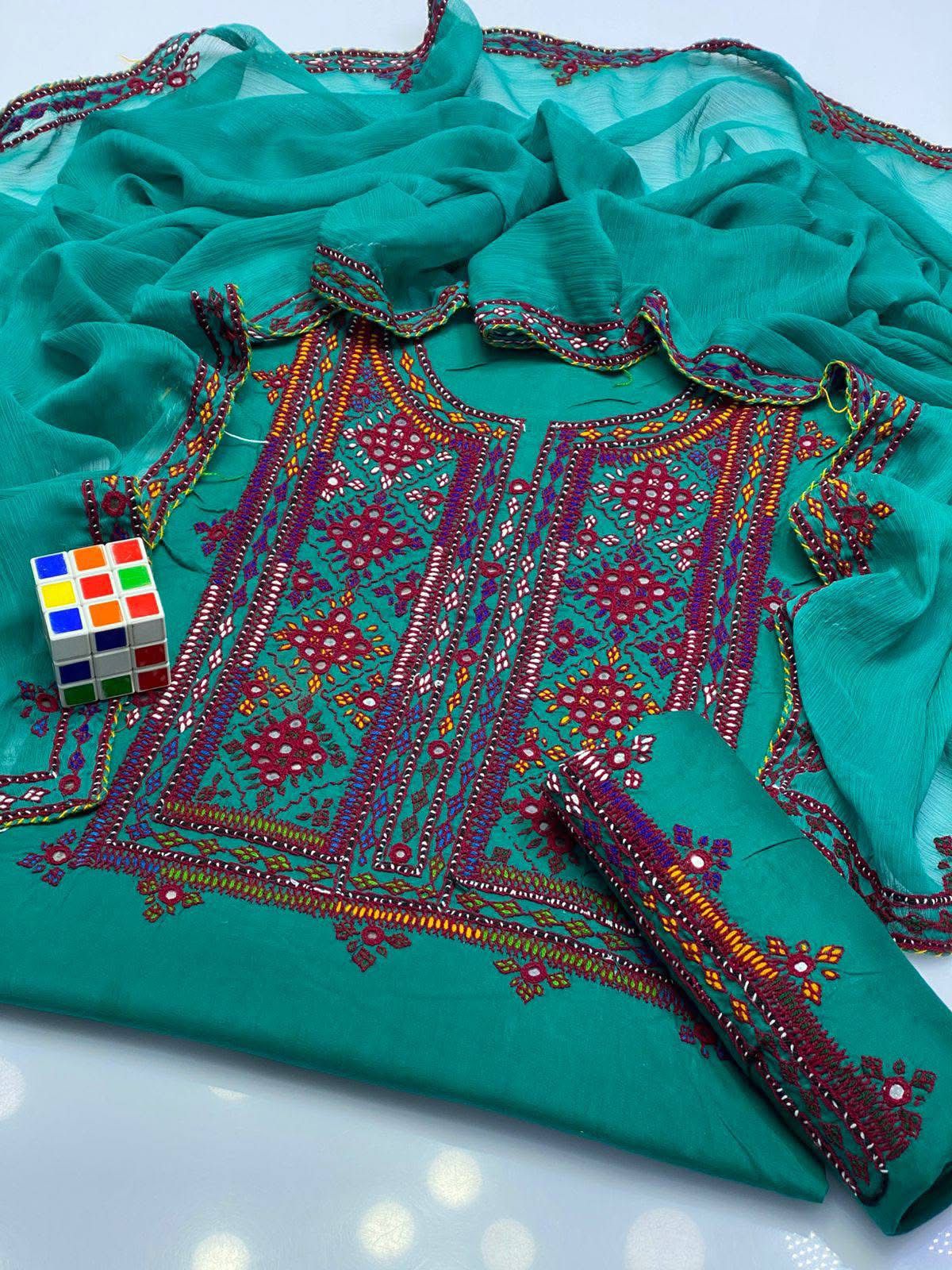 Balochi Pure Handmade 3pc Unstitch Dress 👗