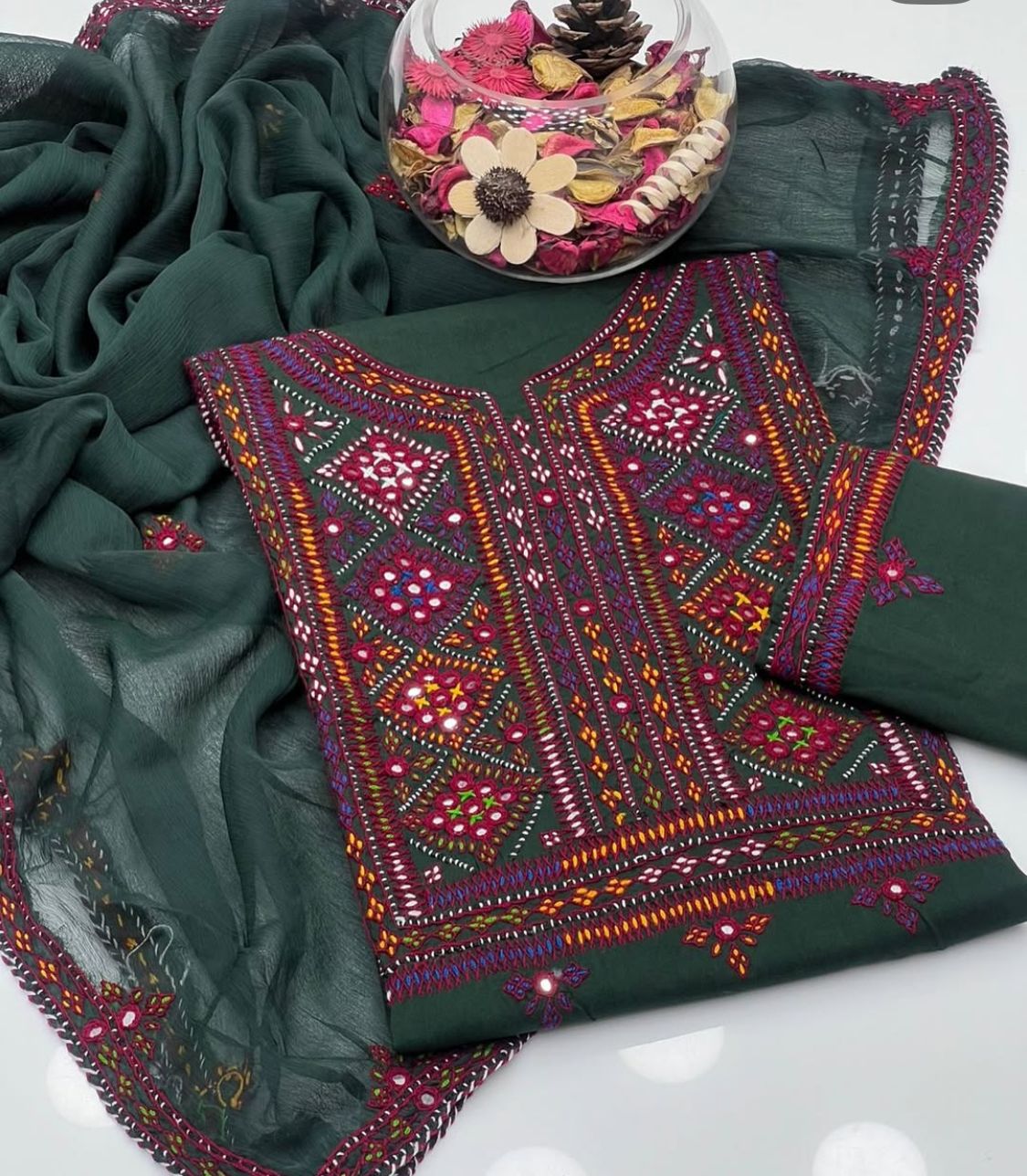 Balochi Pure Handmade 3pc Unstitch Dress 👗