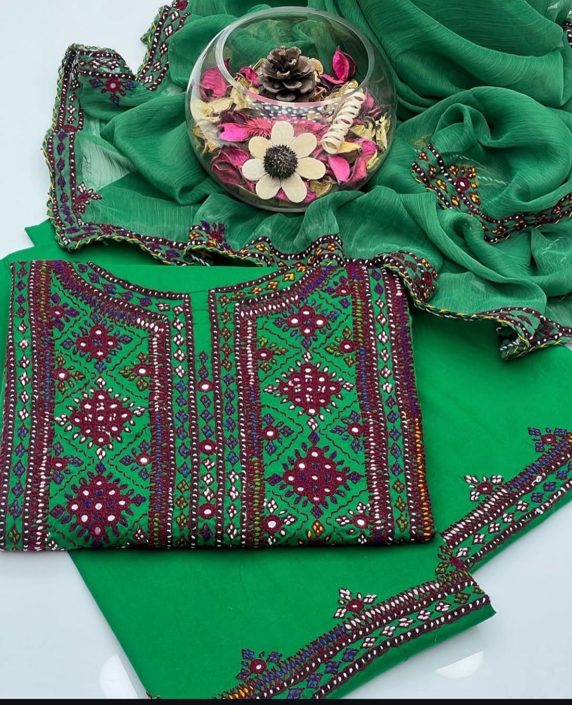 Balochi Pure Handmade 3pc Unstitch Dress 👗