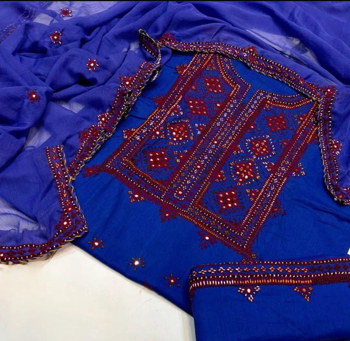 Balochi Pure Handmade 3pc Unstitch Dress 👗
