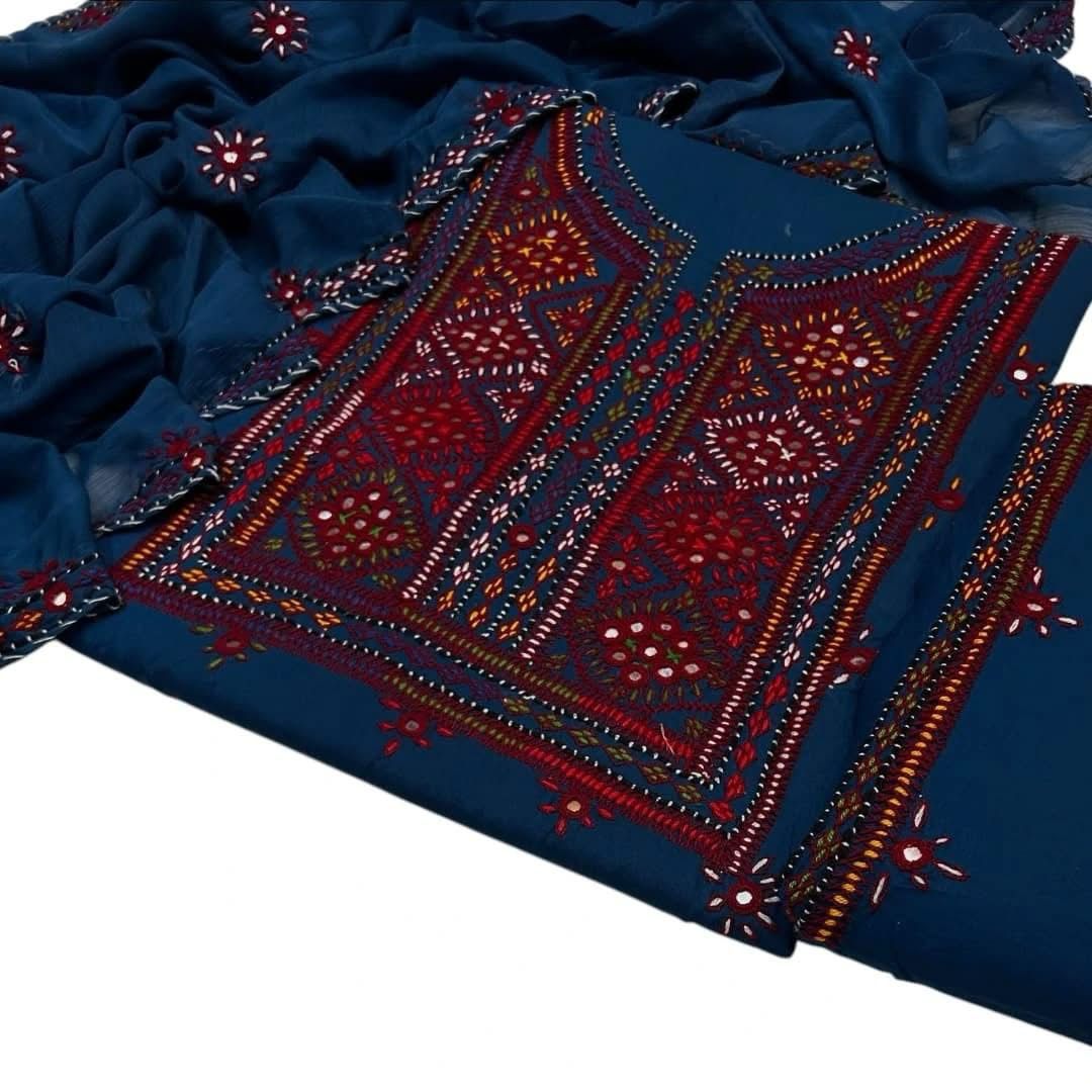 Balochi Pure Handmade 3pc Unstitch Dress 👗