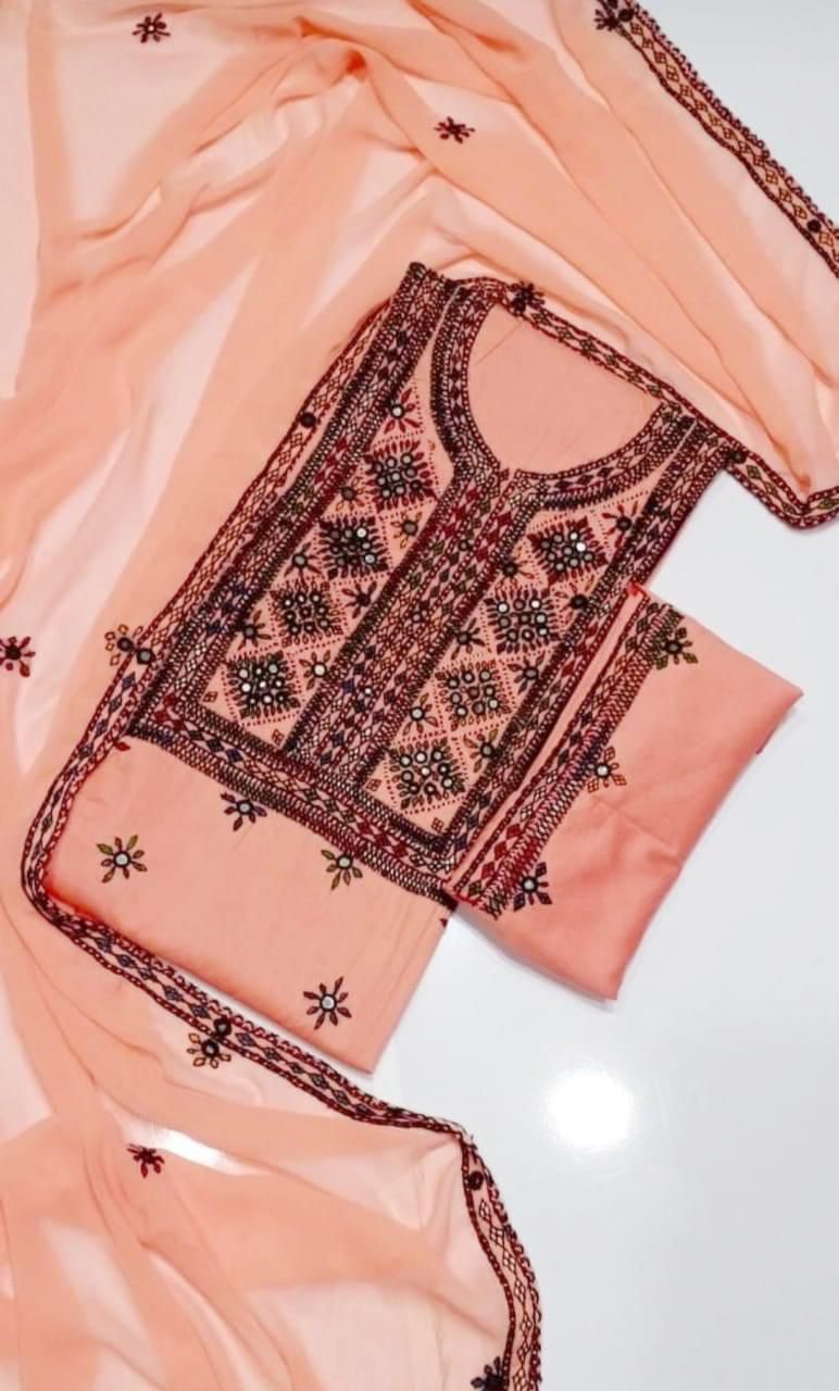Balochi Pure Handmade 3pc Unstitch Dress 👗
