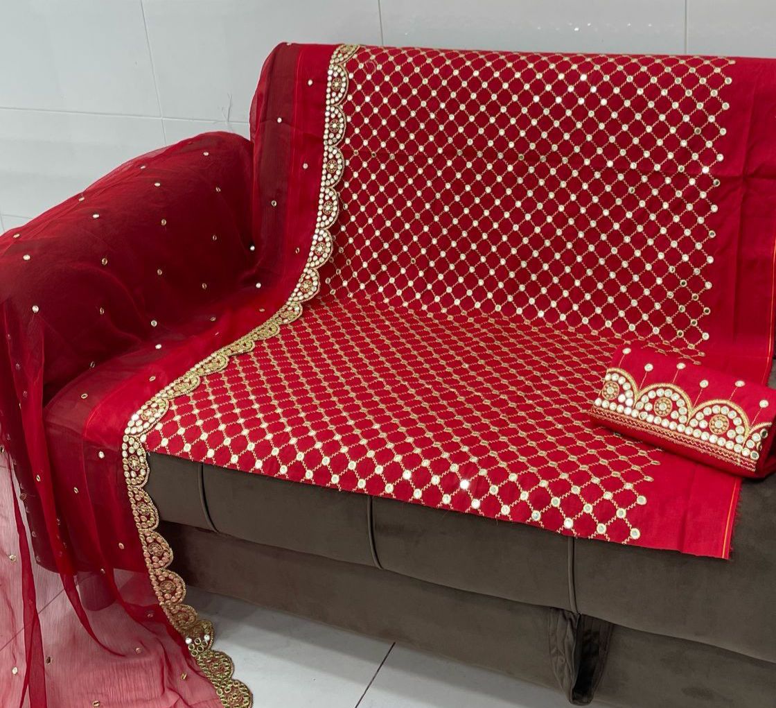 9mm Zarri Jaal Cutwork Dupatta 3pc
