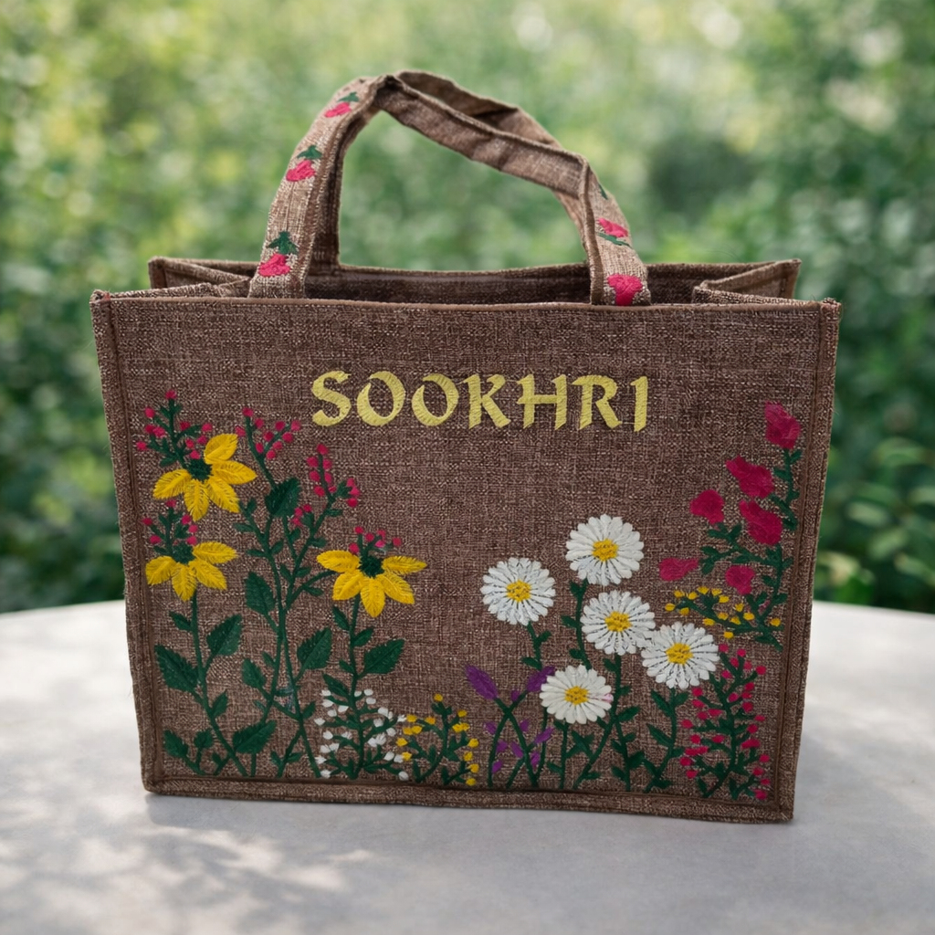 Original Sookhri Jute Fabric Handbags (Large Size)