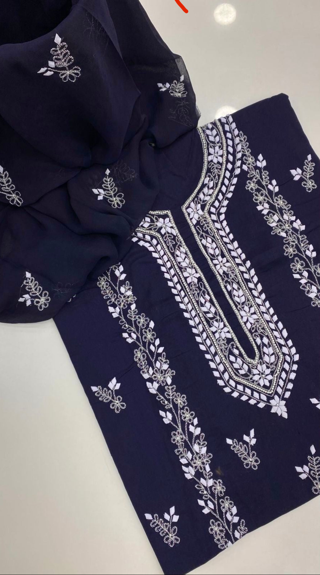 Handmade Patti Applic Zari Pearl Work 3pc Dress 👗