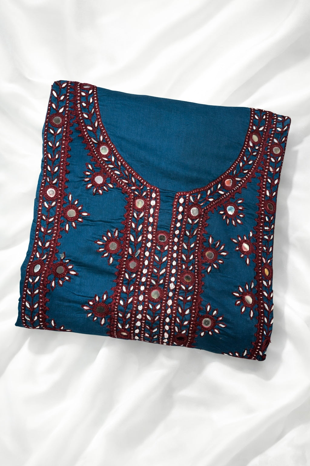 Balochi Handmade Original Mirror Work Fancy Unstitch 3pc Dress 👗