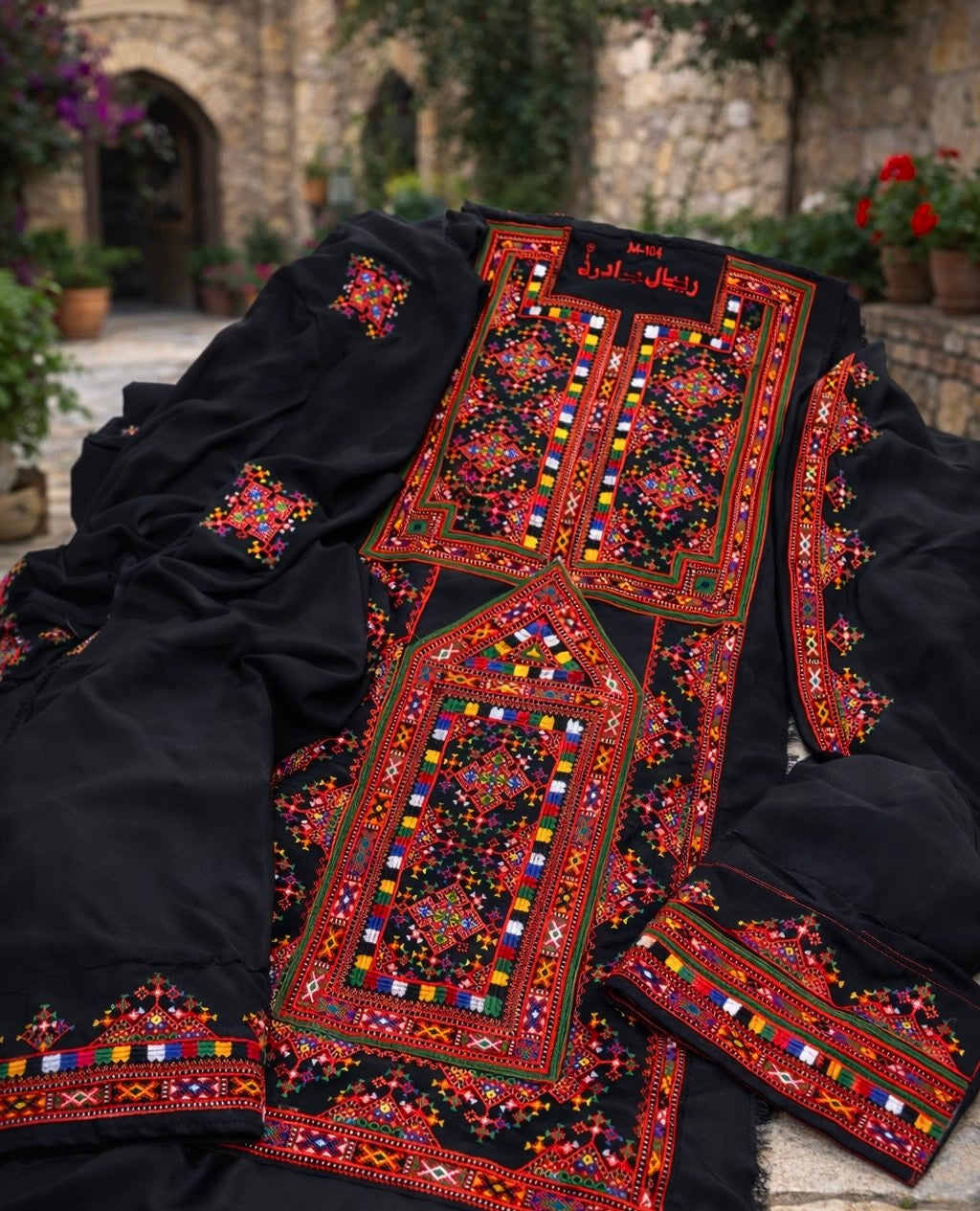 Unstitched Balochi Ghagga Frock Georgette Fabric – Thick Multi-Thread Embroidered Work (Full Dress)